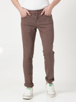 Wrangler - Men Skanders Brown Slim Jeans