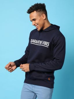 Campus Sutra - Typography Print Hoodie Kangaroo Pocket