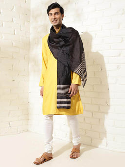 Fabindia - Black Silk Blend Maheshwari Stole