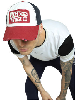 Jack & Jones - Red &amp; White Logo Printed Cap