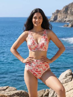 AOBA - Women V-Neck Slip-On Swim Bikini Set