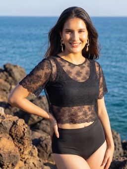 AOBA - Round Neck Lace Bikini Set