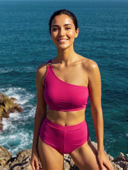 AOBA - One-Shoulder Solid Bikini Set