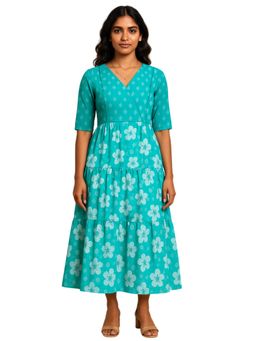 Putchi - Women Teal Cotton Dress