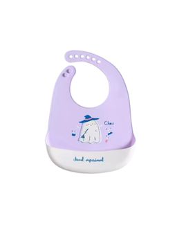 Chinmay Kids - Light Weight, Waterproof, Easy-Wipe Unisex Silicone Baby Bib Purple