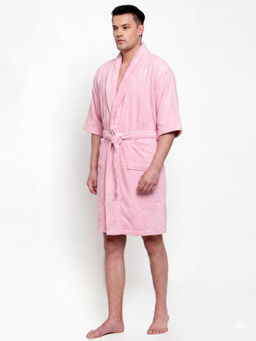 Creeva - Unisex Terry Bridal Rose Pink Soft Absorbent Bath Robe