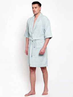 Creeva - Unisex Terry Light Green Soft Absorbent Bath Robe