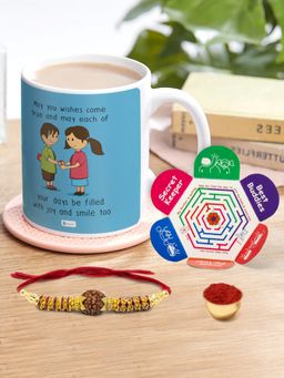 Indigifts - Blessing from Sis Mug 320ml, Rakhi, Gift for Brother
