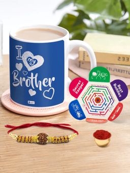 Indigifts - I Love U Brother- Quote Mug 320ml, Raksha Bandhan Gift for Rakhi