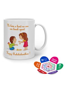 Indigifts - Happy Raksha Bandhan Quote Mug 320ml Rakhi Gift