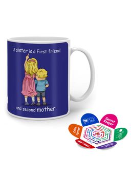 Indigifts - I Love my Sister Ceramic Mug 320ml Rakhi Gift for Sister