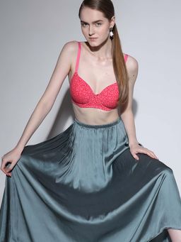 Vero Moda Intimates - Pink Printed Underwired Padded T-Shirt Bra