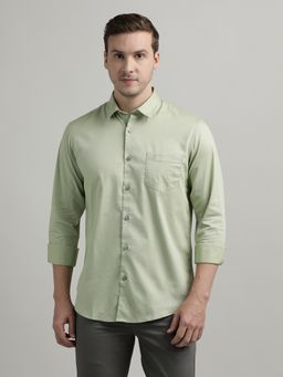 Crocodile - Solid Full Sleeve Shirt Green