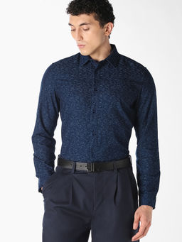 Jack & Jones - Men Navy Blue Floral Print Casual Shirt