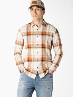 Jack & Jones - Men Cotton Check Casual Shirt