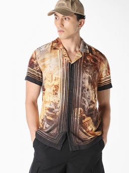 Jack & Jones - Men Brown Printed Resort Shirt
