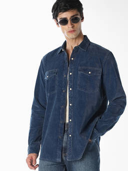 Jack & Jones - Men Solid Blue Casual Shirt