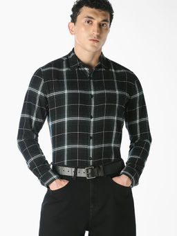 Jack & Jones - Men Green Check Print Casual Shirt