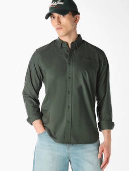 Jack & Jones - Men Solid Cotton Casual Shirt