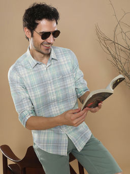 Crocodile - Men Green Regular Fit Checks Shirt