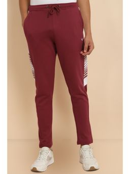 Allen Solly - Men Print Regular Fit Maroon Track Pants