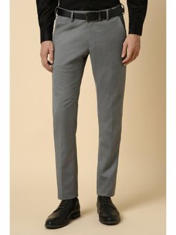 Allen Solly - Men Grey Slim Fit Textured Formal Trousers