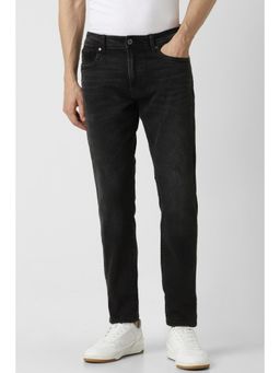 Peter England - Men Black Dark Wash Regular Fit Jeans
