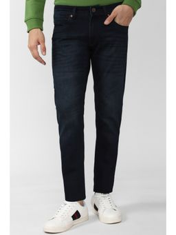 Peter England - Men Navy Dark Wash Slim Tapered Fit Jeans