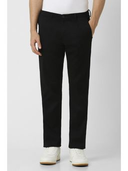 Van Heusen - Men Black Solid Slim Fit Trousers
