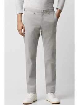 Van Heusen - Men Grey Checks Slim Fit Trousers