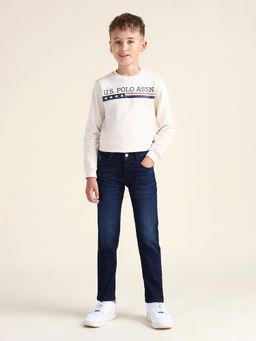 U.S. POLO ASSN. - Navy Blue Slim Fit Stone Wash Jeans