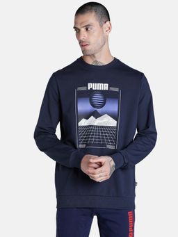 Puma - Graphic Crew 5 Mens Navy Blue Sweatshirt