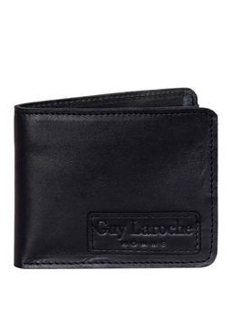 Justanned - Men Curvy Black Bifold Leather Wallet