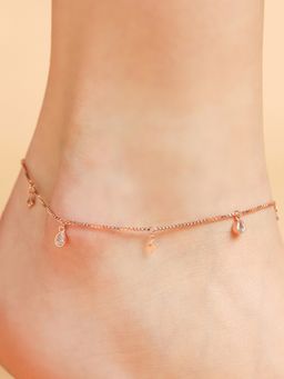 Zavya - Rose Gold Star Look 925 Sterling Silver Anklets