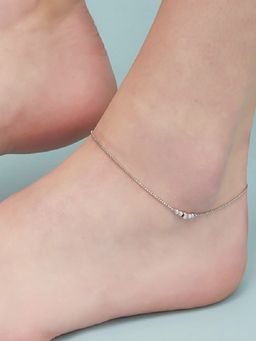 Zavya - Bold Bead 925 Silver Anklet