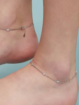 Zavya - Minimal Heart Trinket 925 Silver Anklet