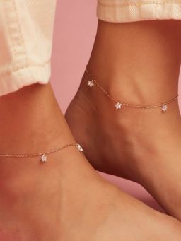 Zavya - Star Rose Gold Plated 925 Sterling Silver Anklet