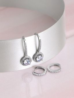 Zavya - Hoop and Hook 925 Sterling Silver Earring Combo