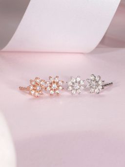 Zavya - Nakshatra Floral Dual Color 925 Sterling Silver Earring Combo