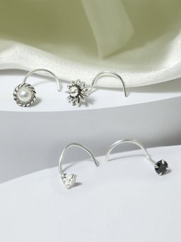 Zavya - The Perfect 925 Silver Nose Pin Set