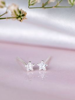 Zavya - Sterling Star Zircon 925 Stud Silver Earrings