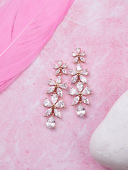 Zavya - Floral CZ Rose Gold Plated 925 Sterling Silver Earring