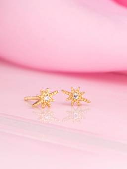 Zavya - Elongated Star CZ Studded 925 Sterling Silver Earrings
