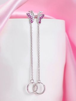 Zavya - Butterfly Loop Earring with coloured stones