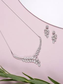Zavya - Leaf-Droplet 925 Silver Jewellery Set