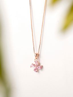 Zavya - Pink Clover 925 Sterling Silver Pendant with Chain