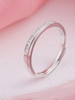 Zavya - Classic CZ Sheet 925 Silver Female Ring (Adjustable)