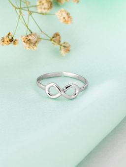 Zavya - Infinity Rhodium Plated 925 Sterling Silver Ring (Adjustable)