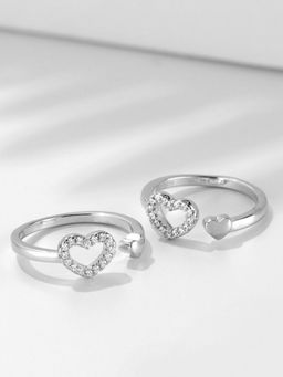 Zavya - Hearts Silver Adjustable 925 Silver Toe Ring