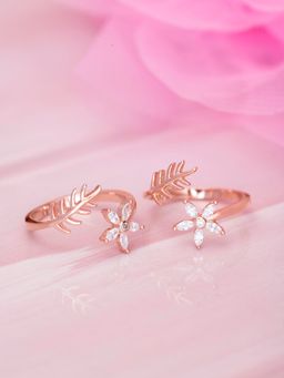 Zavya - Touch of nature Rose Gold 925 Silver Toe Ring